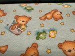 Teddy Bears & Rubber Ducky Comfy baby flannel fabric by the yard REMNENT - EOB 2 1/3 yard
