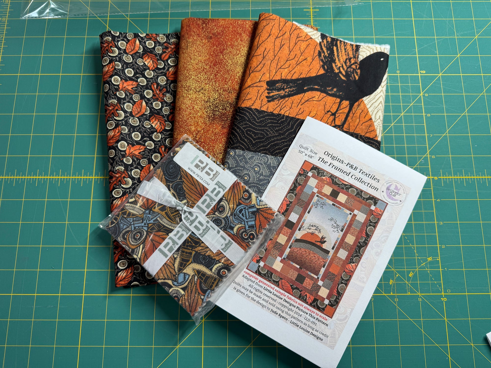 Whimsical Crow Fall Quilt Kit – Beginner Panel Quilt with Precut 5" Squares