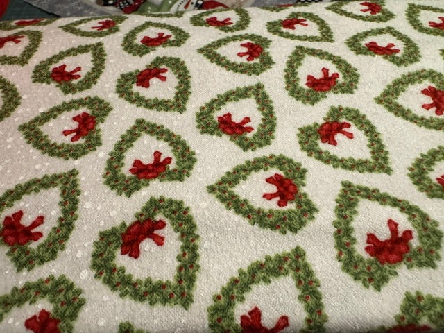 Snow Place Like Home Studio E Snowman FLANNEL Fabric Block Panel + Christmas Flannel by the Yard