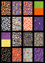 Halloween Beginner Quilt Kit - Chills & Thrills Glow in the Dark Halloween Cotton Fabric ABC & 123 Pattern