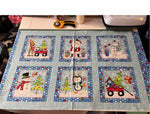 A Jolly Good Time – 24" Christmas Fabric Panel by Studio E (Victoria Hutto) – 6 Block Panel