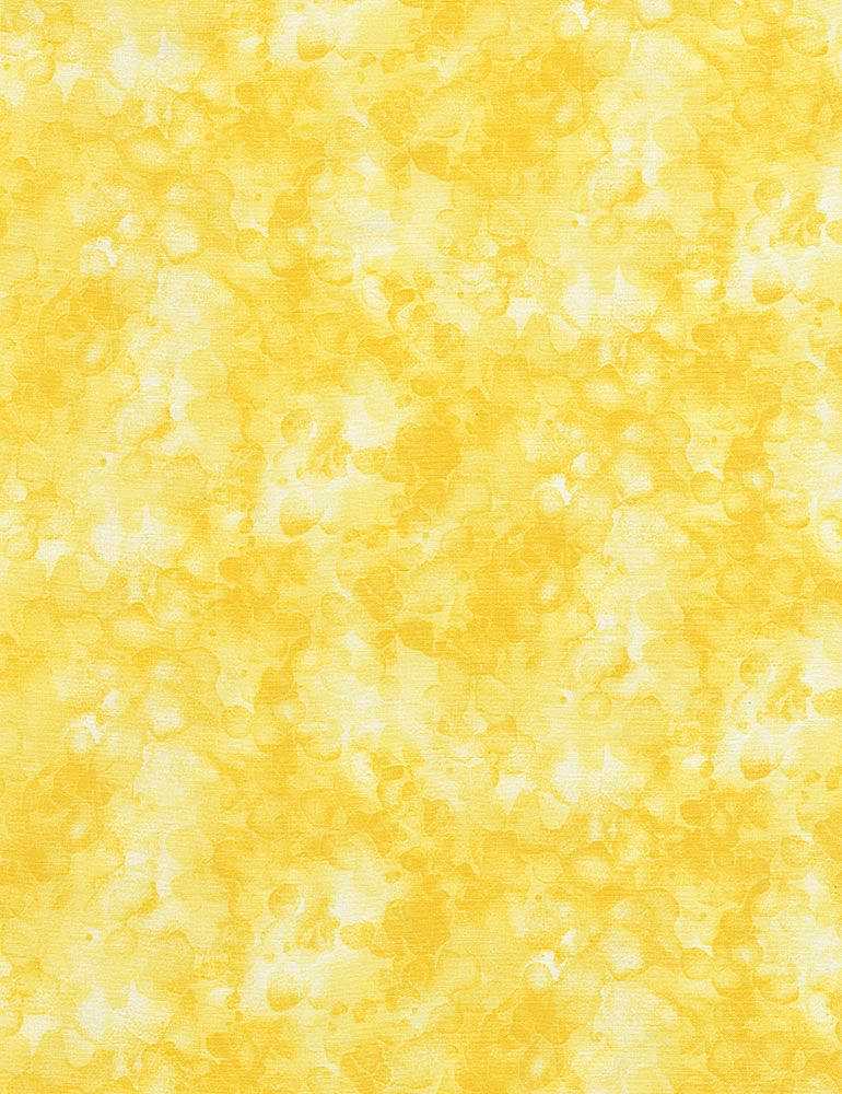 Solid-Ish Watercolor Texture KIM-6100 Lemon Blender Cotton Fabric