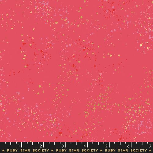 Ruby Star Society Speckled Metallic Strawberry Cotton Quilting Fabric by the Yard