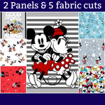 Mickey and Minnie Mouse Cotton Quilt Fabric Yardage & Disney Panel Only