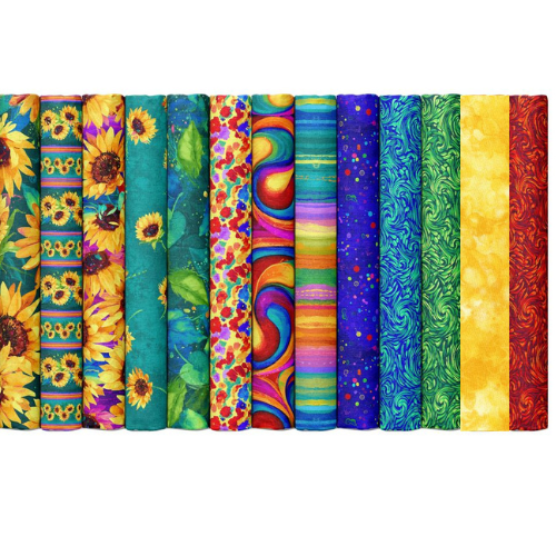 Sundance Sunflower Fabric Collection of Fat Quarters & Panel Bundle