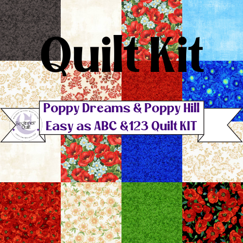 Easy as ABC and 123 Quilt - Poppy Dreams & Poppy Hill Beginner Quilt Kit