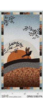 Whimsical Crow Fall Quilt Kit – Beginner Panel Quilt with Precut 5" Squares