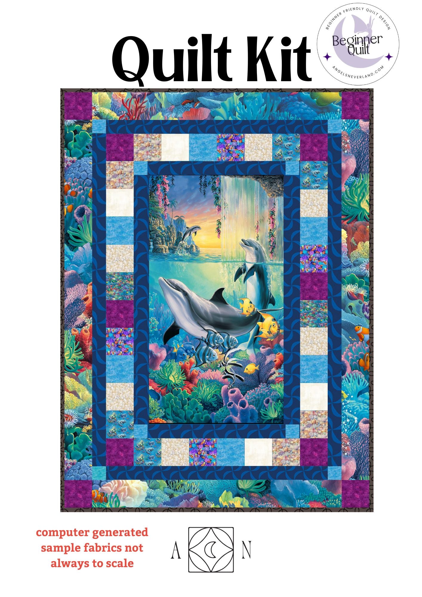 Dolphin Falls Panel Beginner QUILT KIT with Picture This Pattern