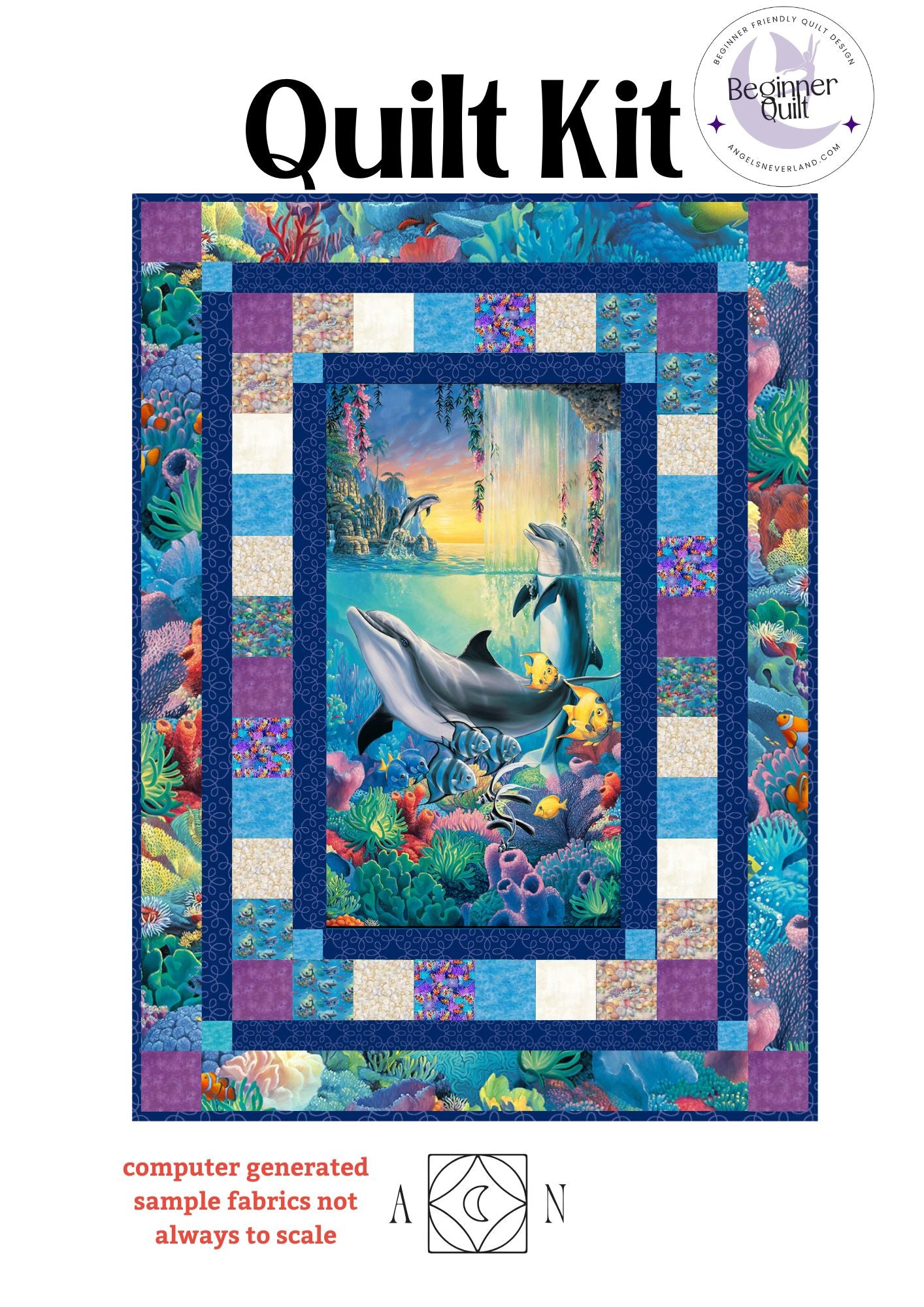 Dolphin Falls Panel Beginner QUILT KIT with Picture This Pattern