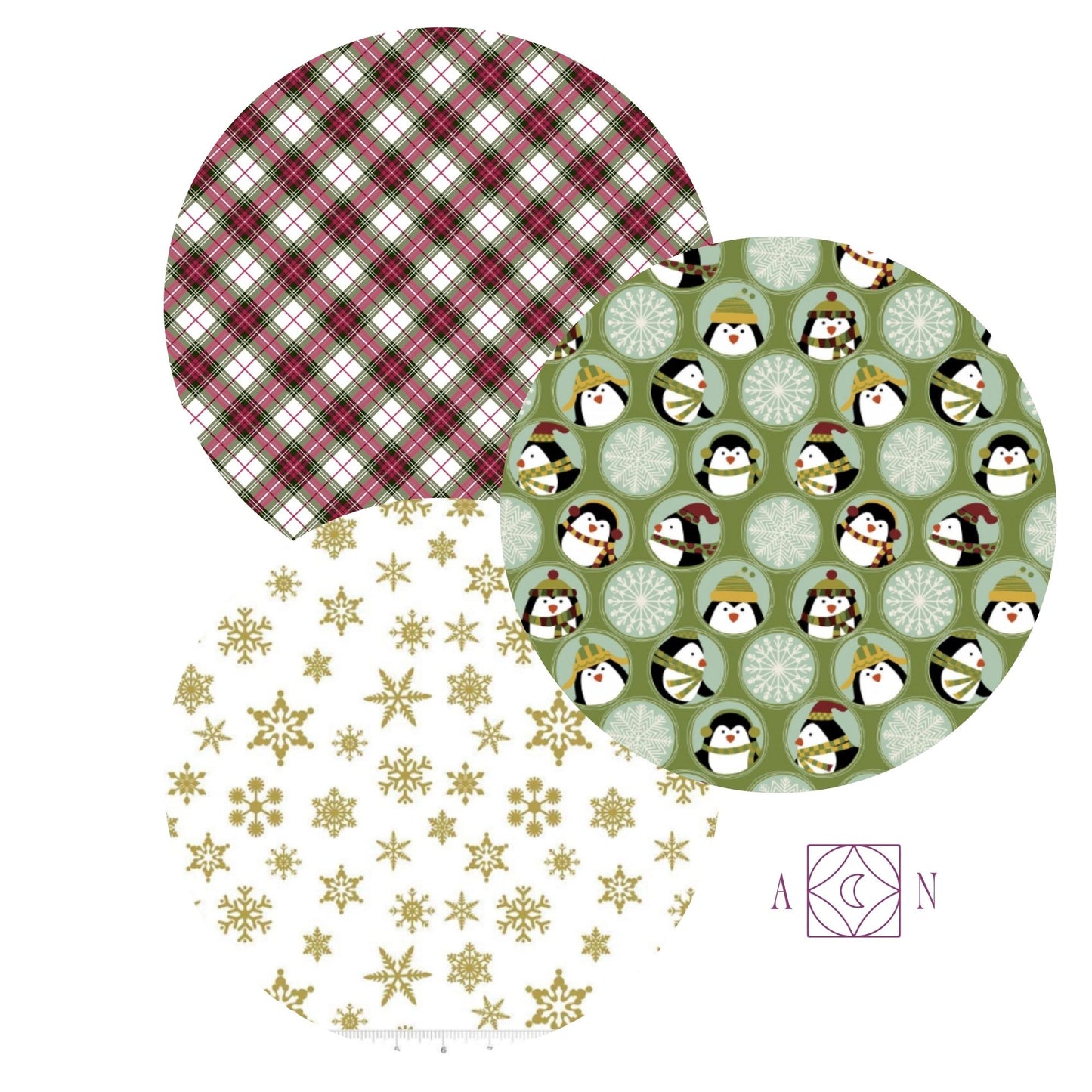 Winter Penguins 3 Yard Quilt Fabric Bundle | Angels Neverland Exclusive