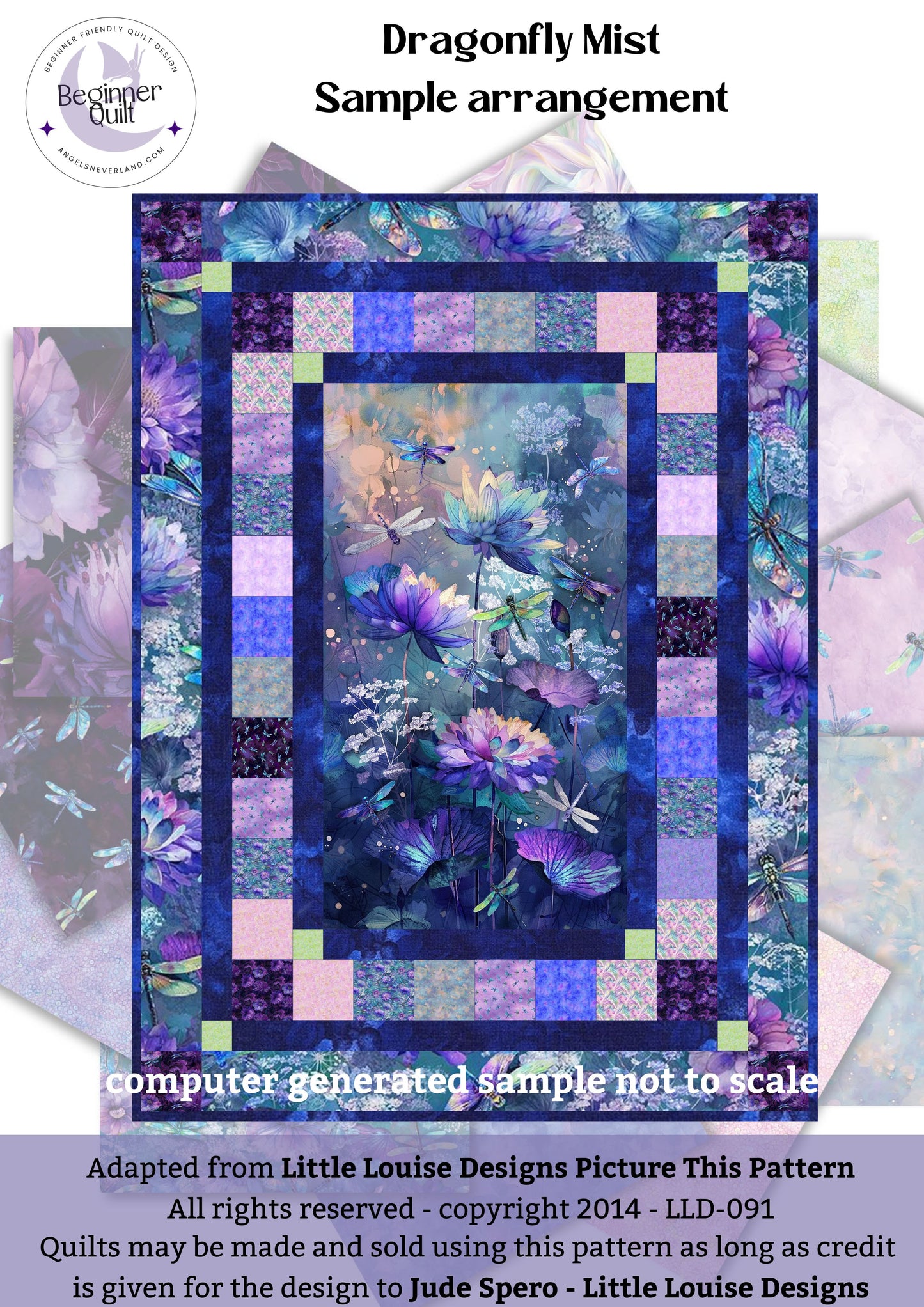 Framed in Florals: Dragonfly Mist Quilt Kit | Timeless Treasures Fabric - Framed Collection