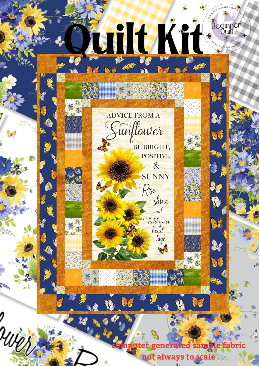 Advice From A Sunflower Panel & Sunflower Bouquets PRECUTS - DIY Beginner Quilt Kit - Picture This Pattern