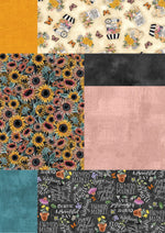 Flower Market Floral Rustic DIY Sunflower Panel Quilt - The Framed Collection