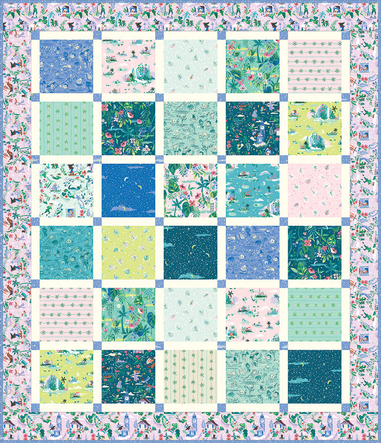 Pixie Squared Forever Neverland Custom Quilt Kit uses Precut 10" Squares
