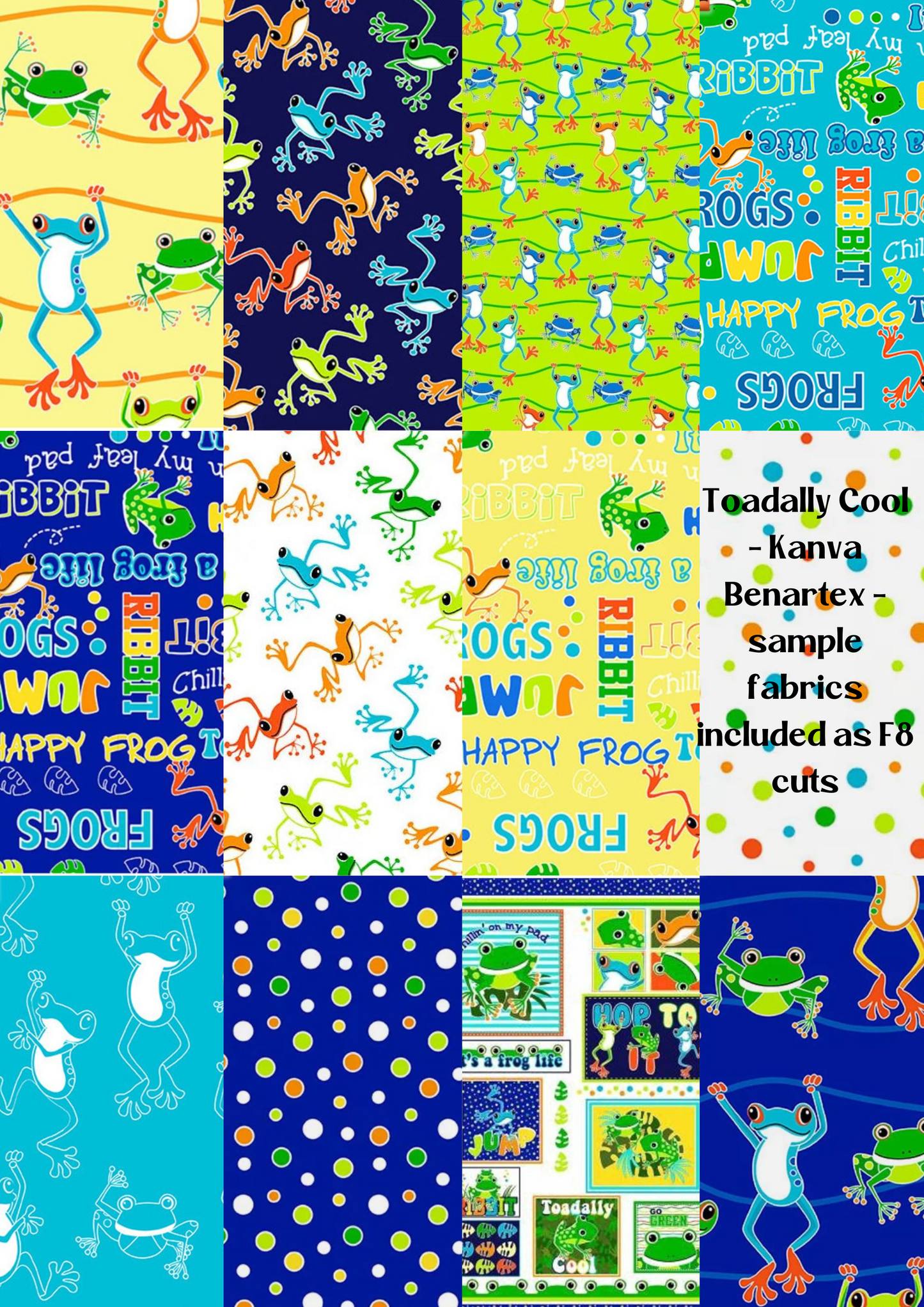 Toadally Cool Glow in the Dark Frog Beginner Quilt Kit - Puppy Love Pattern - Villa Rosa