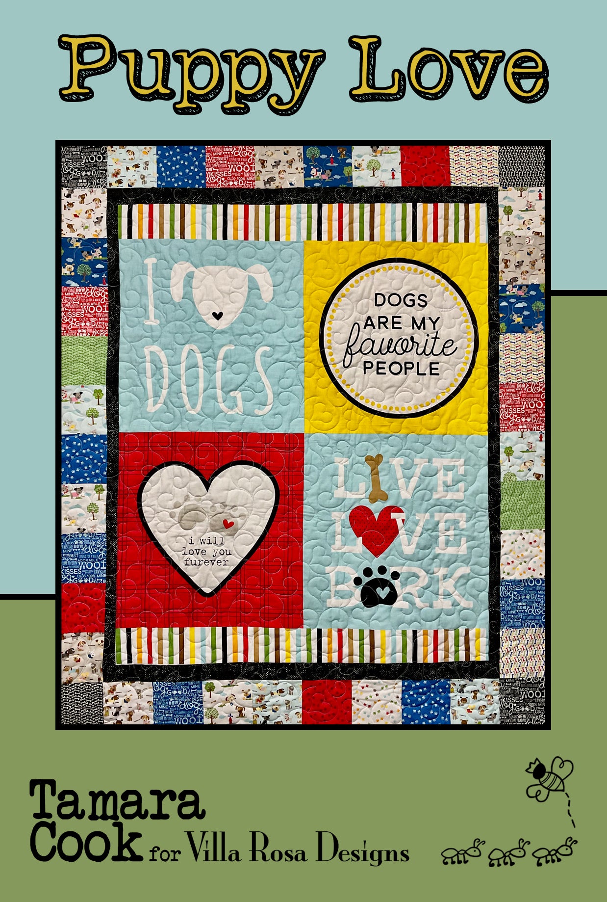 Digital RoseCard Puppy Love Pattern