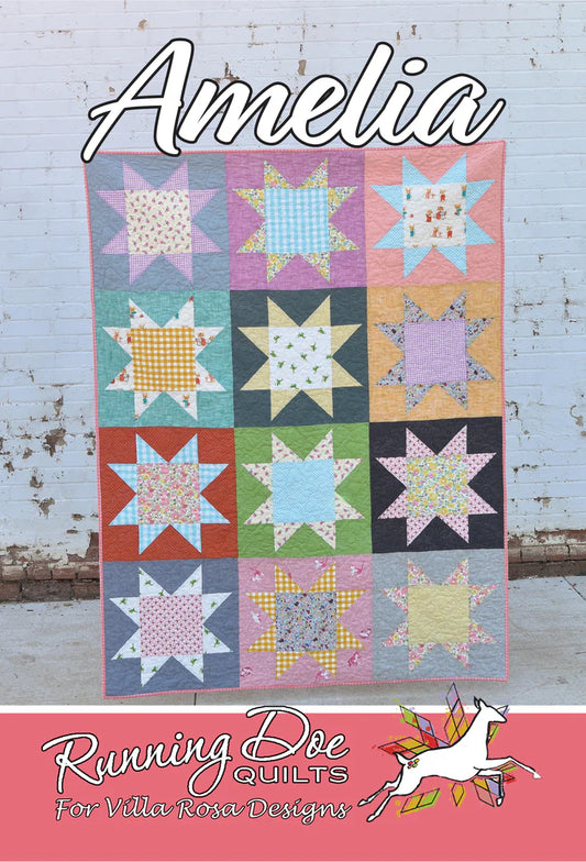 Digital RoseCard -Amelia Quilt Pattern PDF Download - Beginner FQ quilt pattern