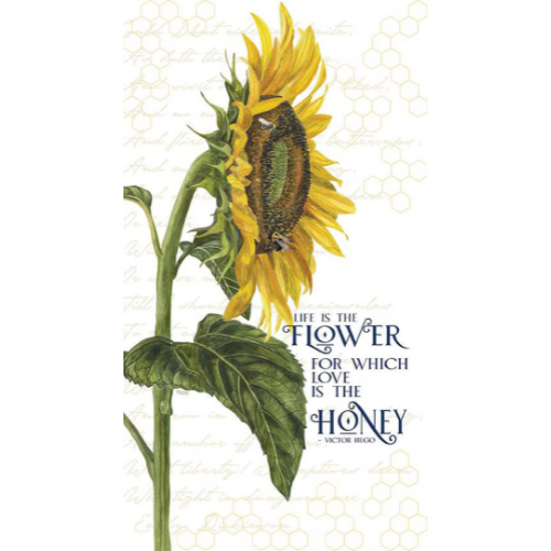 Honey Bees and Flowers Please - Life is the Flower Panel Only - Sunflower Panel