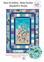 Race to Safety Baby Sea Turtle Panel Beginner QUILT KIT with Picture This Pattern