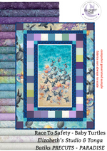 Baby Sea Turtle Panel Beginner QUILT KIT - Race to Safety & Paradise Batik Precuts