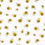 White Bees Allover Cotton Fabric - Susybee Sweet Bees Collection - SB20197-100
