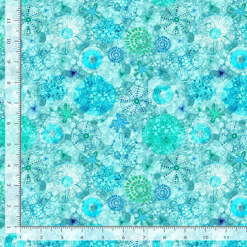 Ocean Life FQs Bundle - Coral Reef and Sea Diatoms Fabric