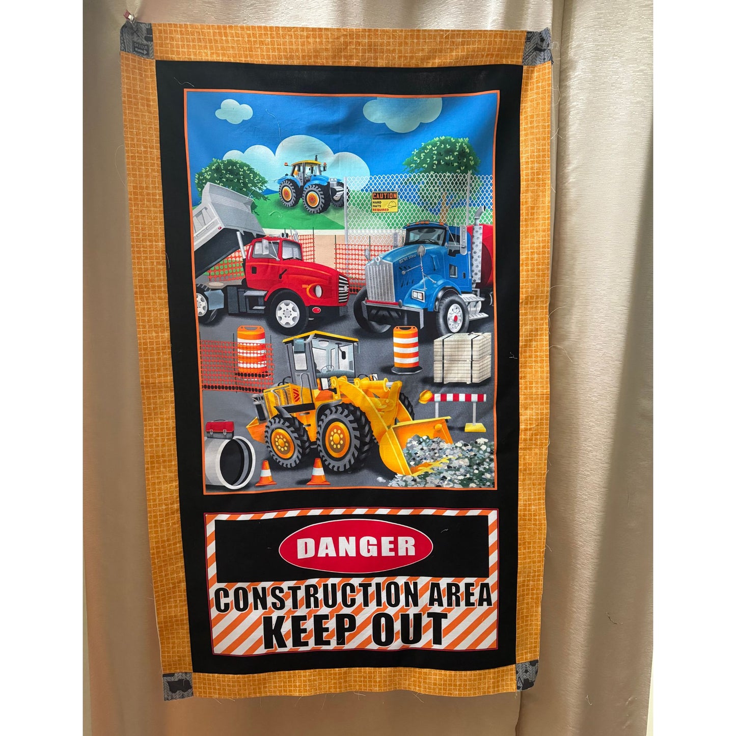 Building Dreams Construction Zone Panel Easy DIY Beginner QUILT KIT Construction Equipment Picture This Pattern