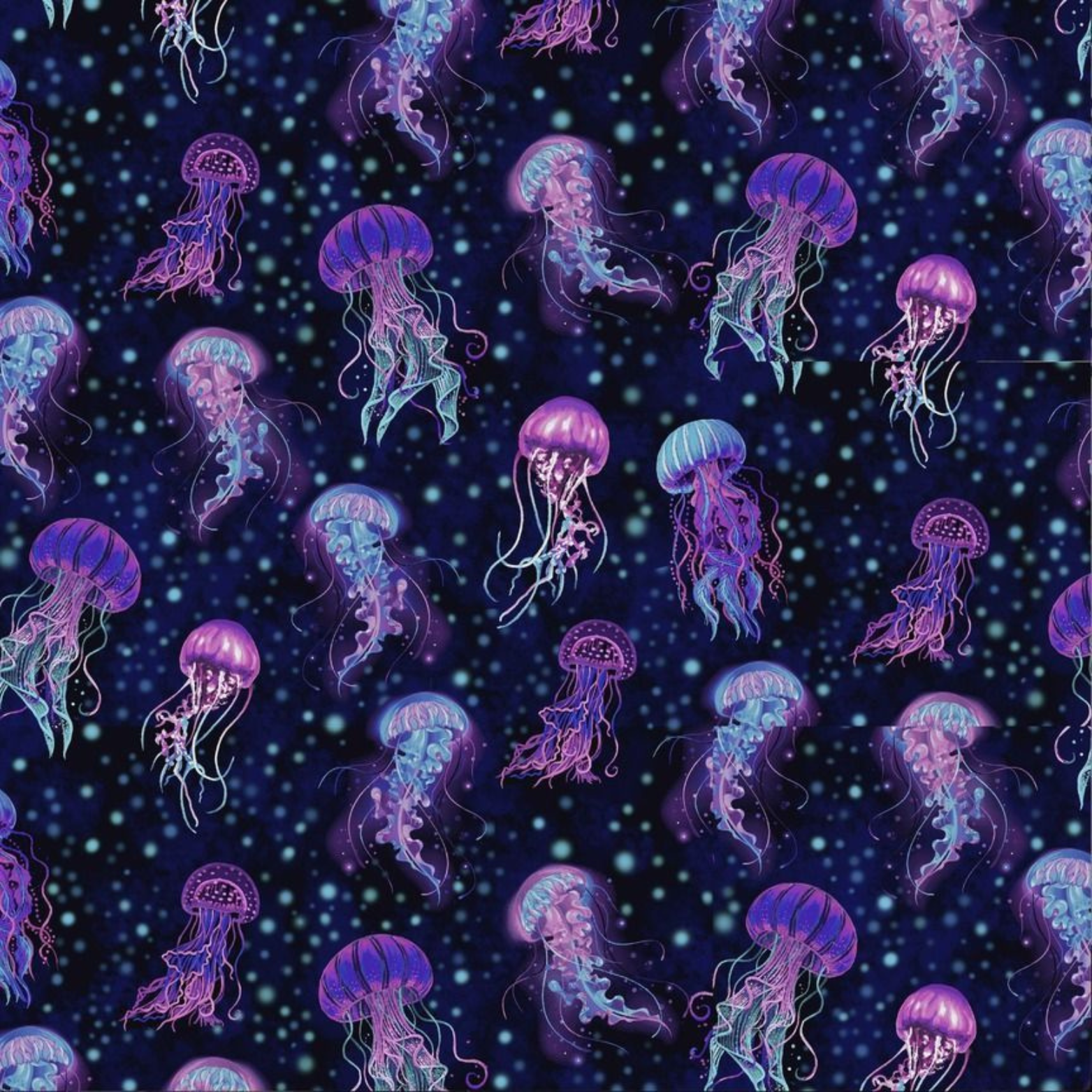 Ocean Life FQs Bundle - Jellyfish Electric Ocean Fabric - Angels