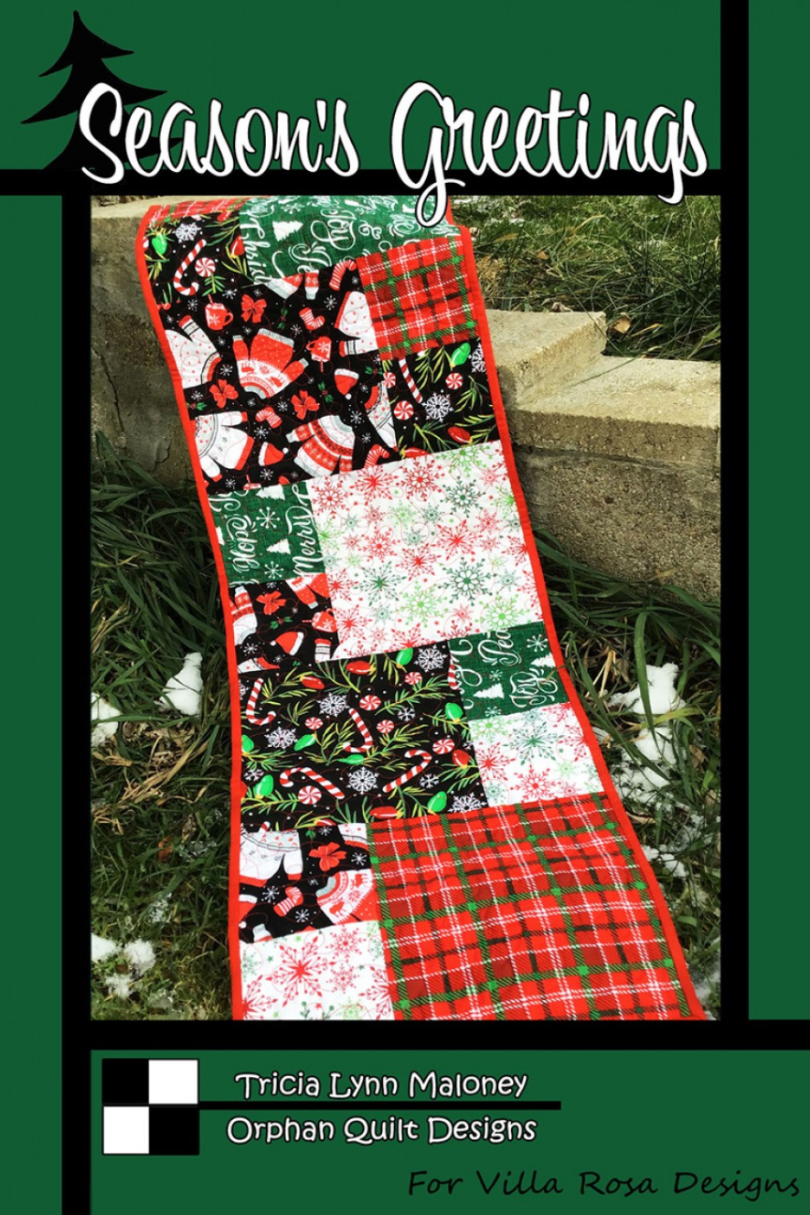 Season's Greetings Fast Table Runner Pattern Only