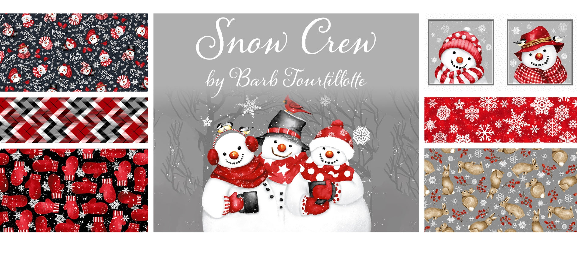 Snow Crew Cotton Snowman Fabric by Henry Glass - Angels