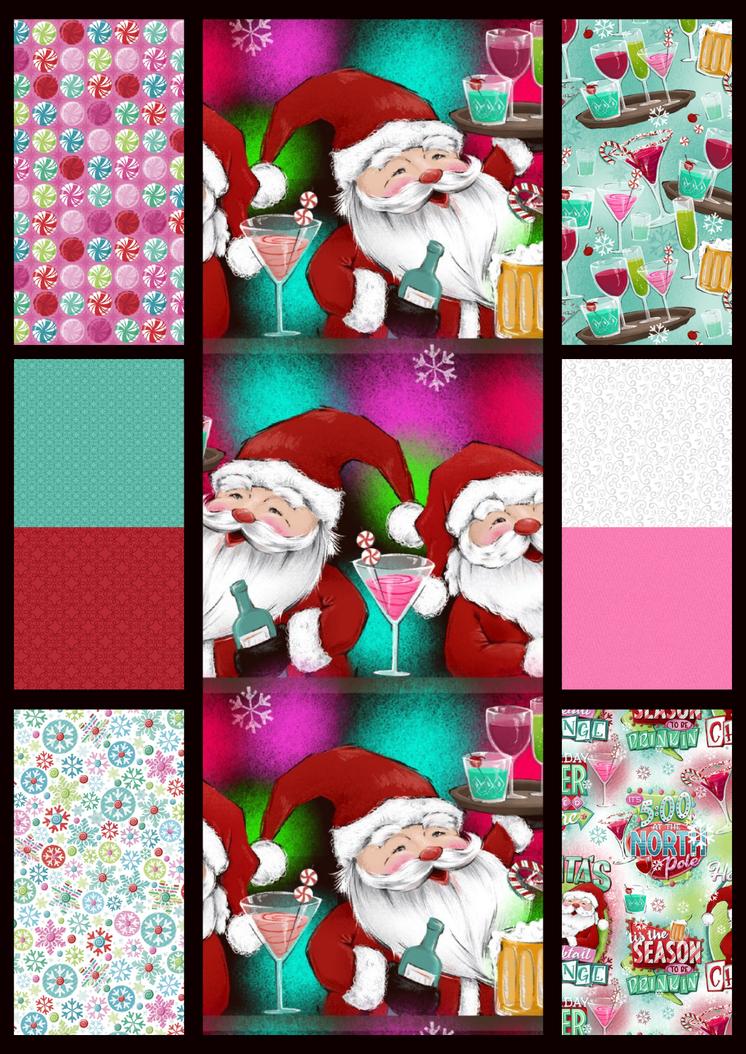 Christmas Quilt Kits with Holiday Spirits - Santa's Northpole Lounge