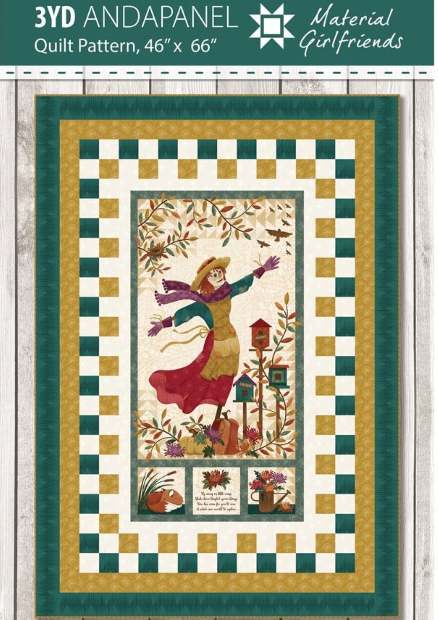 Material Girlfriends 3YD Andapanel Quilt Pattern