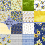 Sunflower Bouquets 1/2 yard Fabric Bundle by Heatherlee Chan (15 pieces)