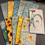 Wilmington Prints Sunflower Sweet 1 yard Bundled Fabric Collection by Lisa Audit Panel plus 10 coordinating prints in 1 yard cuts