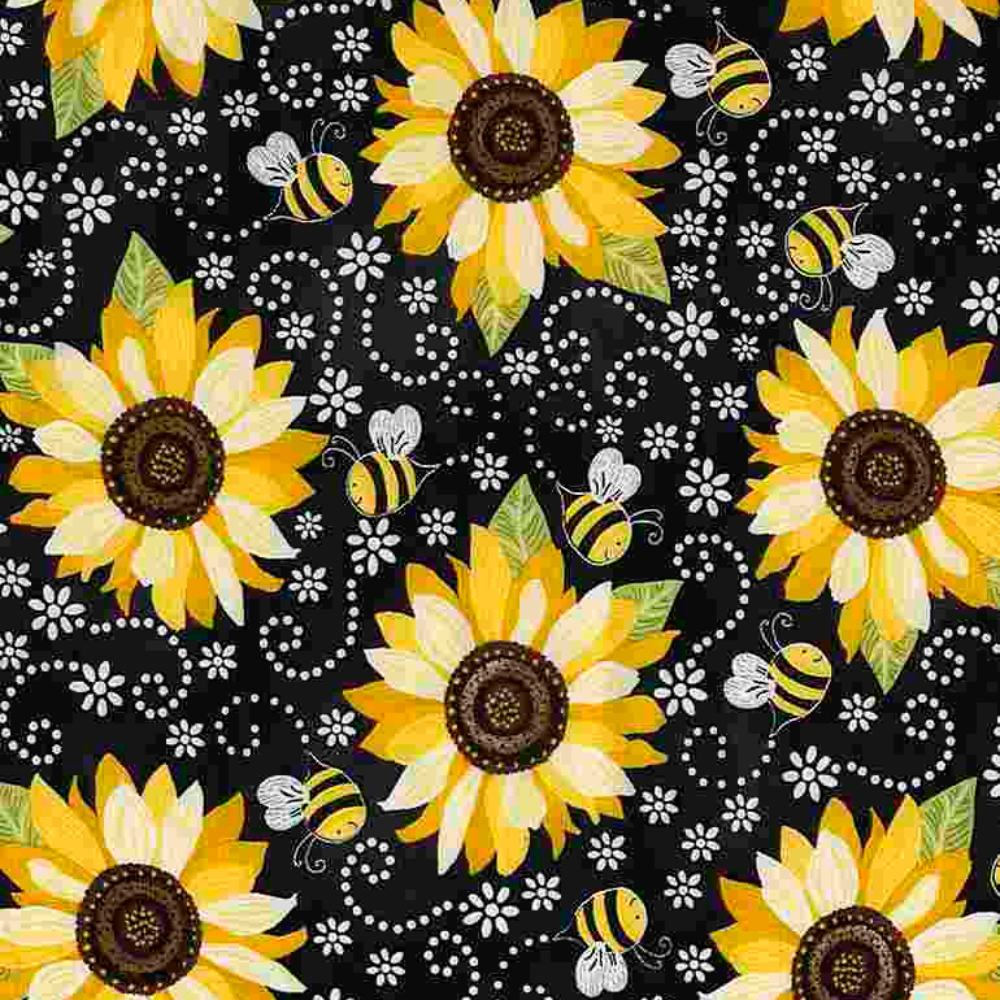 You Are My Sunshine Sunflower Cotton Fabric Panel Quilt Kit with Message Board 2.0 Confident Beginner Pattern