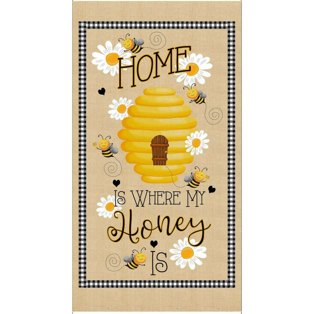 Sweet Bees Fabric Bundle with Home Is Where My Honey is Panel 9 pcs + Quilt Panel (FQs available)