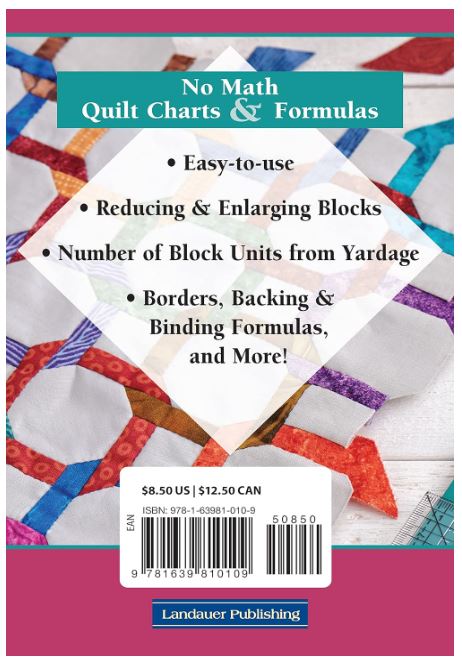 Updated No Math Quilt Charts & Formulas - Quilting Reference Book