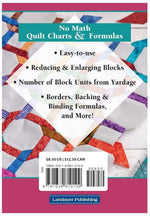 Updated No Math Quilt Charts & Formulas - Quilting Reference Book