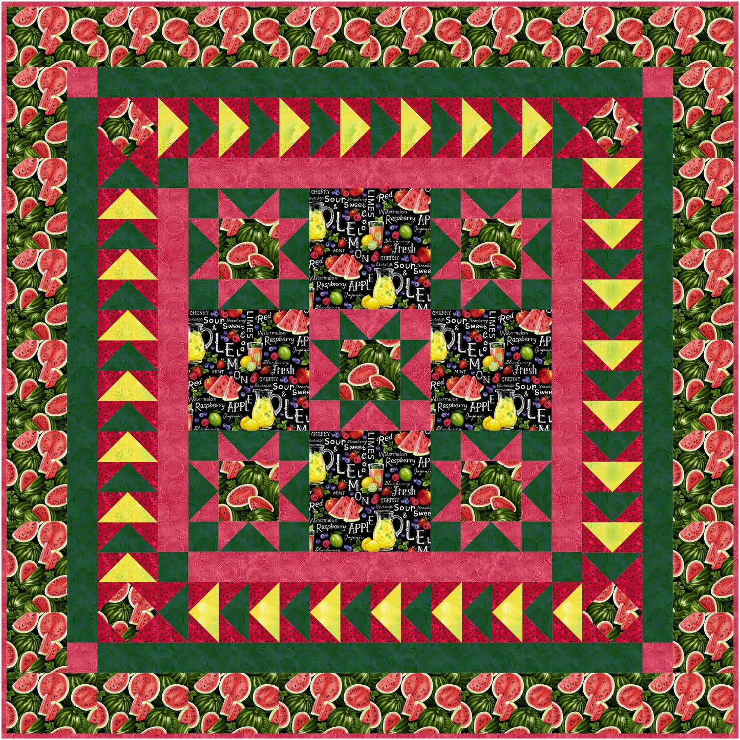 Fresh Squeezed Watermelon Quilt Kit – 73” x 73” Confident Beginner Quilt