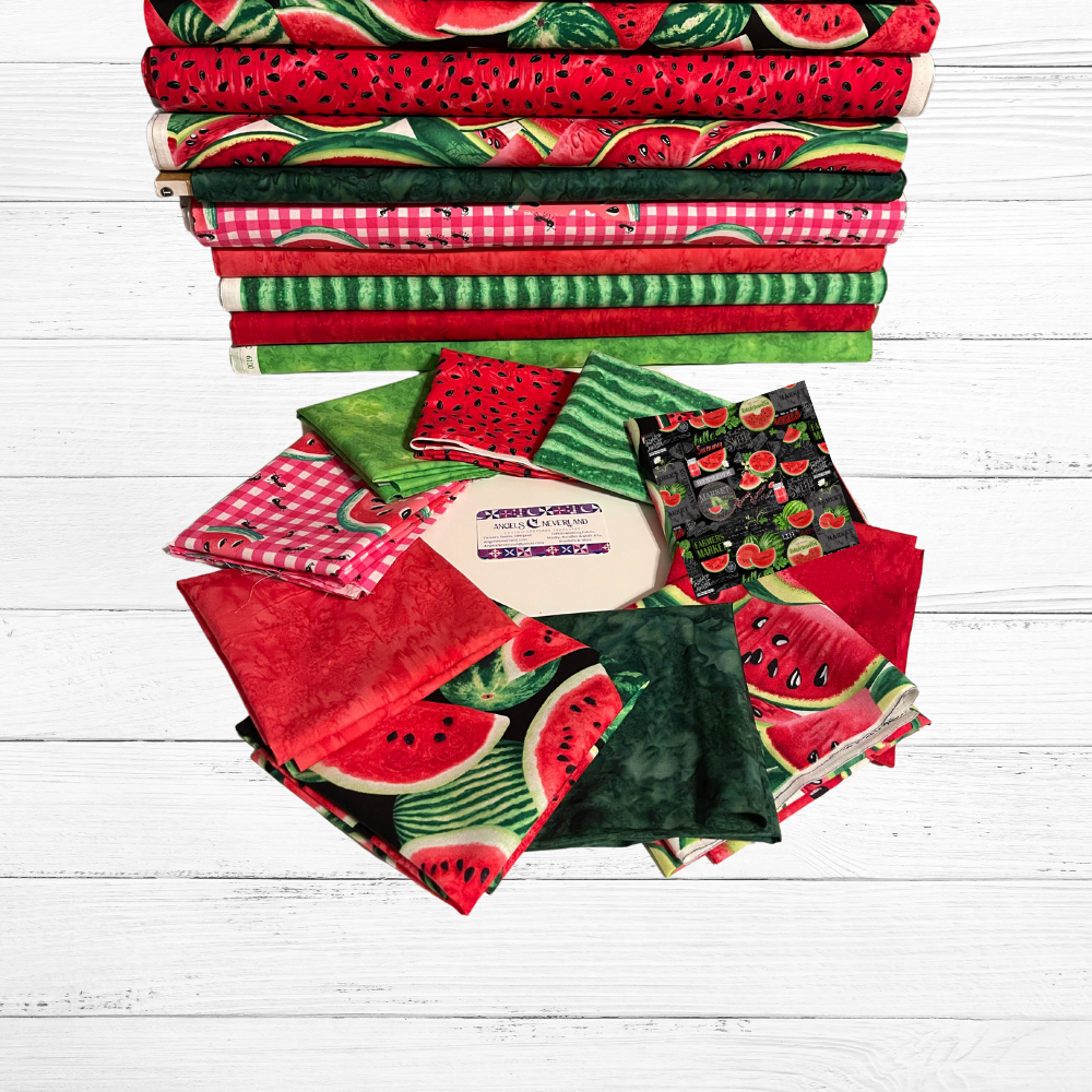 Watermelon Fabric Bundles (10 pieces) by Timeless Treasures (FQs, 1/2 yd & 1 yd)