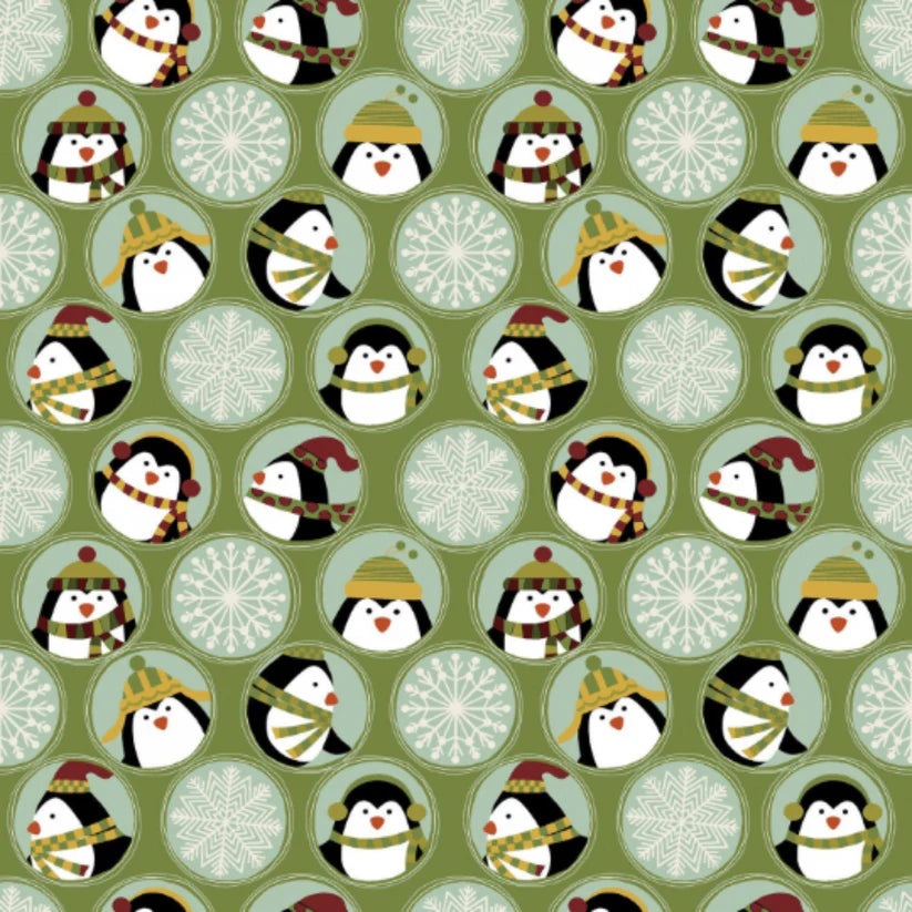 Winter Penguins 3 Yard Quilt Fabric Bundle | Angels Neverland Exclusive
