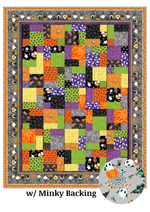 Angels Neverland Quilt Kit Halloween Quilt Kit featuring Northcott Gnomes Night Out Cotton Fabric Border with traditional Halloween Motifs
