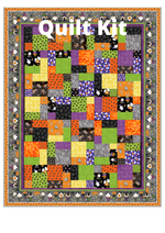 Angels Neverland Quilt Kit Quilt Kit Top & Binding ONLY Halloween Quilt Kit featuring Northcott Gnomes Night Out Cotton Fabric Border with traditional Halloween Motifs