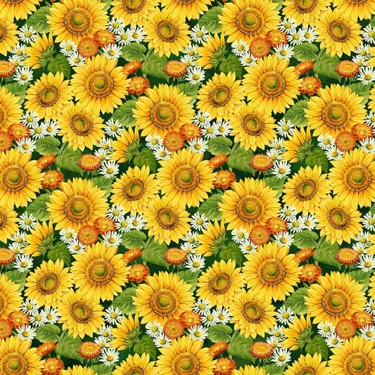 SZRUIZFZ RUIZHEN Sunflower Loquat Checked Quilting Fabric Fat Quartersyellow Cotton Fabric Bundles7pcs 18 x 22 Inches