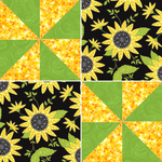 Angelsneverland Quilt Kit Pinwheel Plus One by Fabric Café Quilt Kit with Sunflower Fabric
