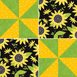 Angelsneverland Quilt Kit Pinwheel Plus One by Fabric Café Quilt Kit with Sunflower Fabric
