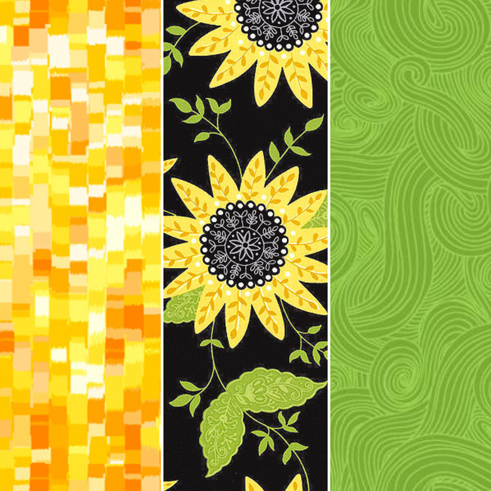 Pinwheel Plus One by Fabric Café Quilt Kit with Sunflower Fabric