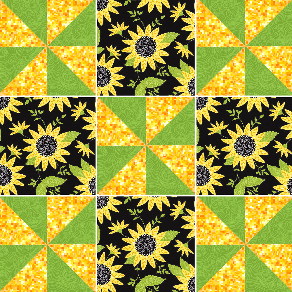 Pinwheel Plus One by Fabric Café Quilt Kit with Sunflower Fabric – Angels  Neverland