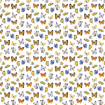Clothworks Fabric Butterflies on White Sunflower Bouquets Butterflies or Bees Fabric By the Yard