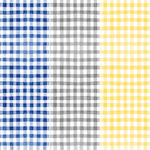 Clothworks Fabric Sunflower Bouquets Gingham Fabric By the Yard, gray, yellow or blue cotton fabric